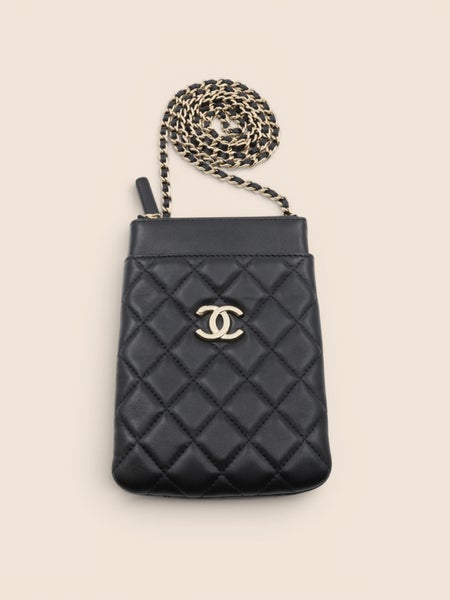 Chanel CC Phone Compact Holder With Chain